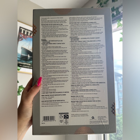 Aroma Home Faux Fur hot water bottle & satin eye mask - Picture 2 of 5